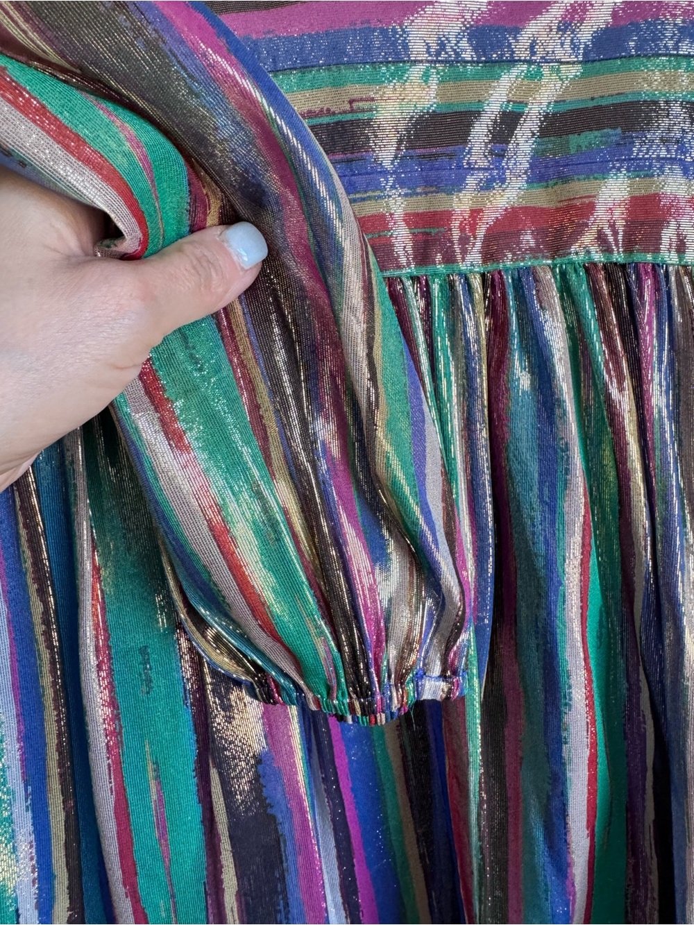 Emily McCarthy Metallic Long-sleeve Mini Dress NWT - Picture 6 of 10